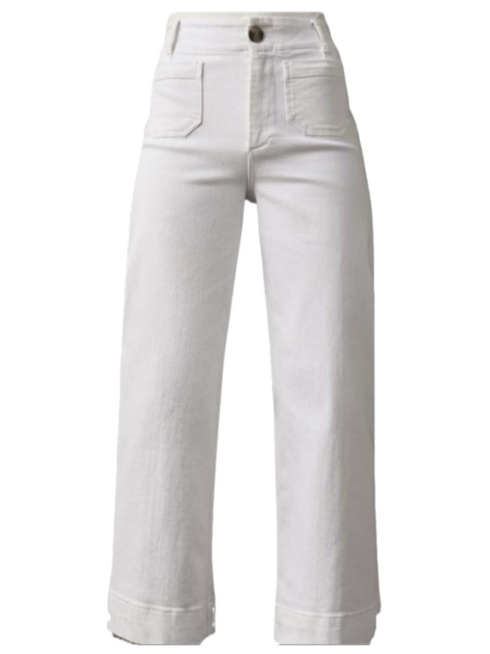 Anthropologie Maeve The Colette Cropped High Rise Wide Leg Jeans White 26P, EUC